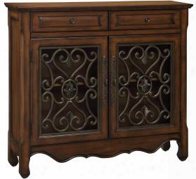 56416 40" Cupboard With 2 Drawer 2 Door Hand Forged Bronzed Metal And Interior Shelf In Hollin Brown And Bronze