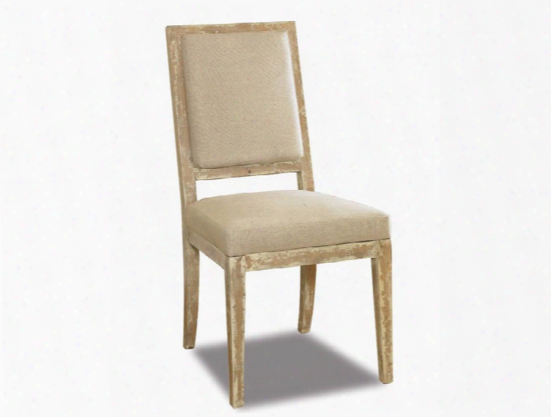 Addison Series 200-36-064 40" Casual-style Dining Room Side Chair With Tapered Legs Distressed Detailing And Fabric Upholstery In