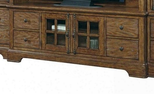 American Atritude 8854167 72" Entertainment Console With 4 Drawers 2 Glass Doors Oak Veneers And Hardw Ood Solids Construction In Medium Wood