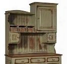 Annies 465002daclh 48" 2 Piece Hutch With 3 Doors 3 Baskets Sehlves Molding Detachment And Wooden Hardware In Two Tone Antique