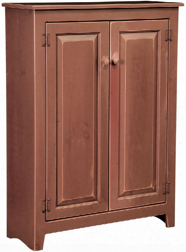 Aria 4650202cr 36" Cupboard Wit H 2 Doors Simple Knobs And Premium Grade Pine Wood Construction In Cranberry Red