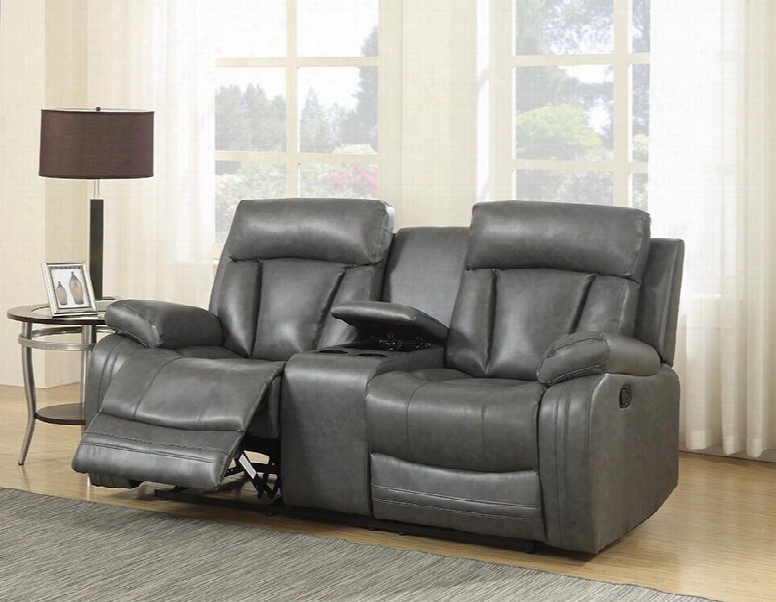 Avery 645gry- L 76" Loveseat With Top Quality Bonded Leather Upholstery Rocker Reclining And Removable Backs In