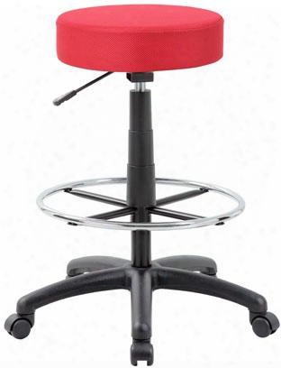 B16210rd 27" The Dot Stool With Adjustable Seat Height Black Nylon Base Molded Foam Seat And Upholstered In Breathable Vibrant