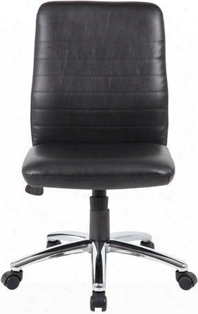 B430-bk 37" Retro Task Chair With Upright Olcking Position. Seat Height Adjustment Adjustable Tilt Tension Control 25" Chrome Base Hooded Double Wheel