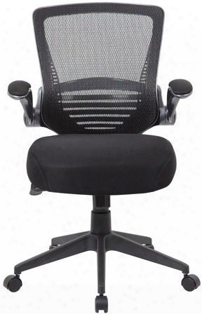 B6356-bk 37" Contemporary Task Chair With Mesh Seat With Ample Padding Padded Mesh Flip Arms Synchro-tilt Mechanism Adjustable Tilt Tension Control Gas