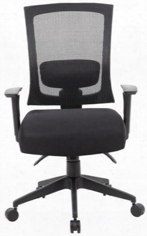 B6716-ss-bk 40" Task Chair With Seat Slider Ratchet Back Height Adjustment Lumbar Support Pneumatic Gas Lift Seat Heihht Adjustment 25" Black Nylon High