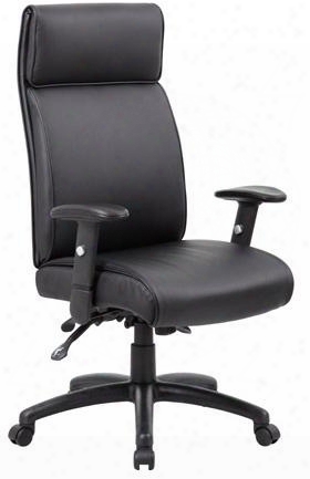 B710-bk-ss 46" Multi-function High Back Executive Chair With Seat Slider 3 Paddle Multi-function Tilting Mechanism Adjustable Height Armrests Ratchet Back