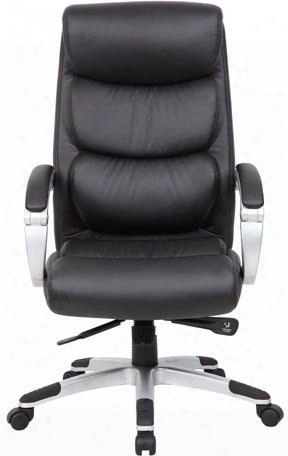 B8881 44" Hinged Arm Executive Chair With Synchro-tilt Padded Armrests 2 To 1 Synchro- Tilt Mechanism Gas Lift Seat Height Adjustment And 27" Nylon Base In