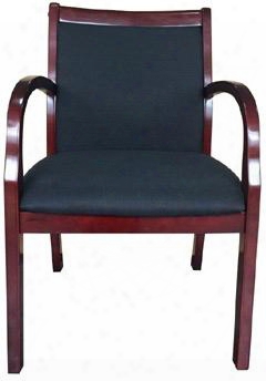 B9557m-bk 35" Guest Chair With Rich Mahogany Finish And Sturdy Hardwood Frame In Black Crepe Fabric