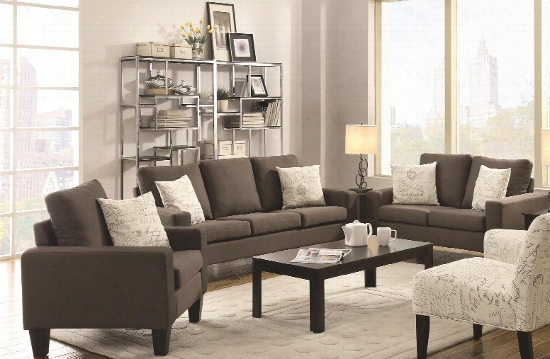 Bachamn 504764slc 3 Pc Living Room Set With Sofa + Loveseat + Chair In Grey