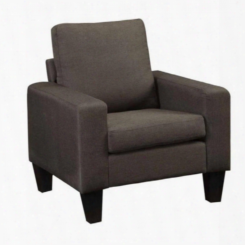 Bachman 504766 32" Armchair With Track Arms Tapered Wod Legs And Fabric Upholstery In Grey