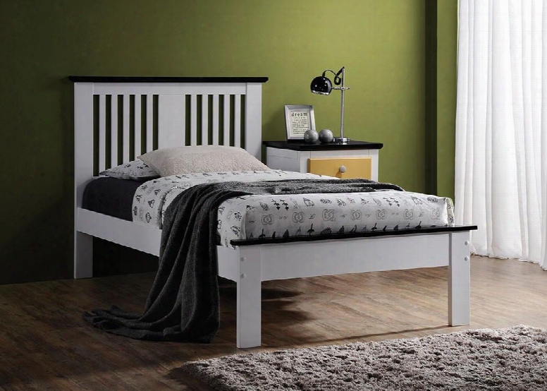 Brooklet Collectiion 25453f2pc Bedroom Set With Full Size Bed + Nightstand In White And Black