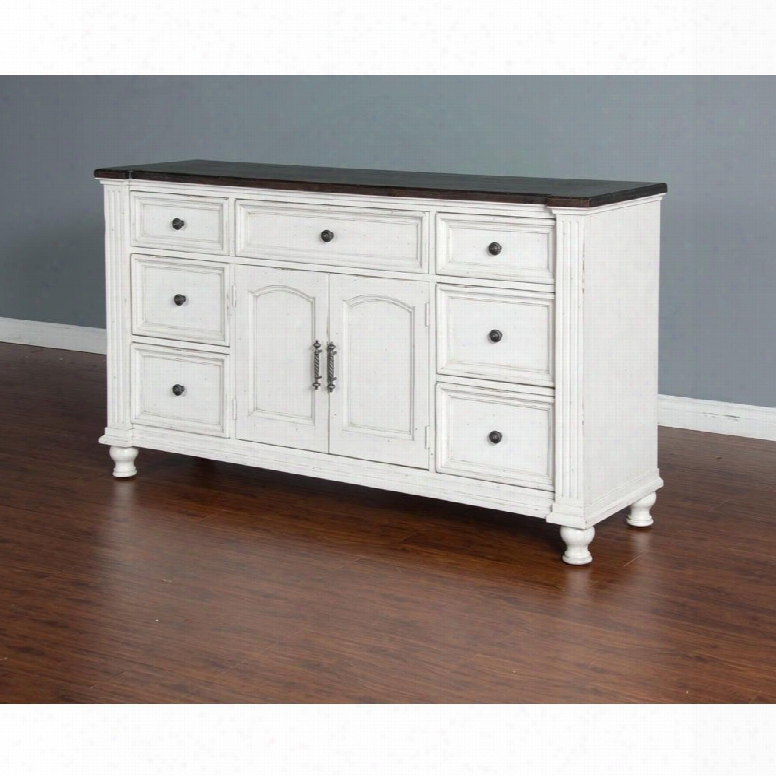 Carriage Building Collection 2308ec-d 68" Dresser With 7 Drawers 2 Doors Andr Emovable Bun Feet In European Cottage