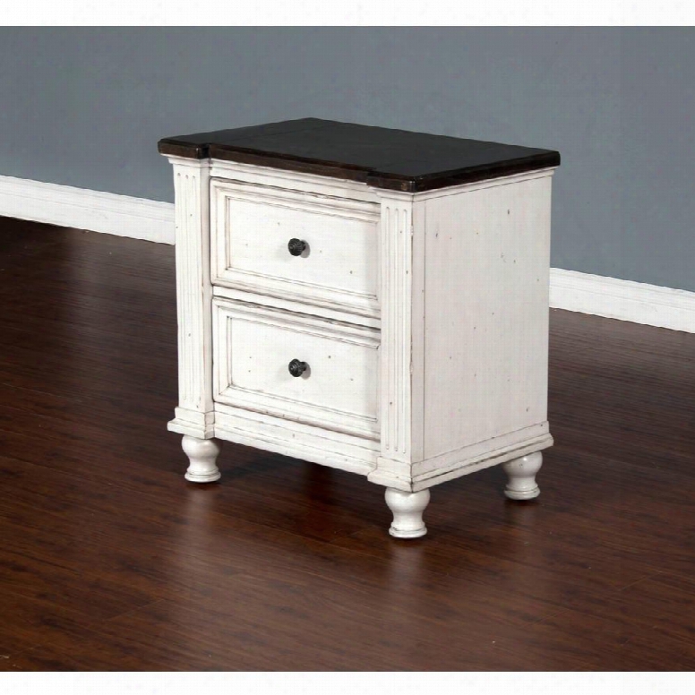 Carrige House Collection 2308ec-n 28" Nightstand With 2 Drawers Removable Bun Feet And Planked Top In European Cottage