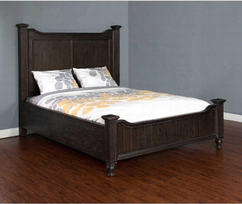 Carriage House Collection 2308ec-q 90" Queen Bed With Turned Legs Bun Feet And Molding Detailz In European Cottage