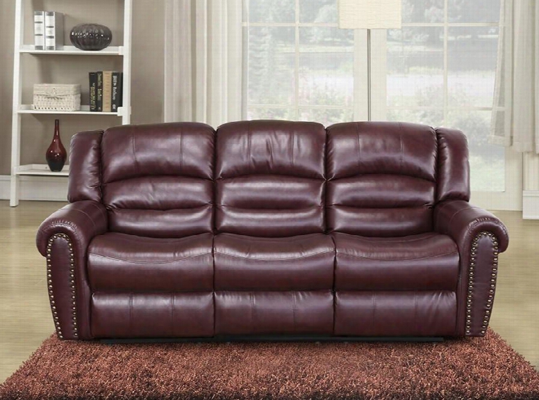 Chelesa 686-s 85" Rocker Reclining Sofa With Top Quality Bonded Leather Upholstery Nail Head Design And Removable Backs In