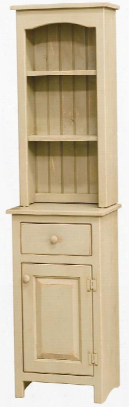 Clarity 465106b 18" Two Piece Hutch With 2 Shelves 1 Drawer 1 Door And Simpel Knobs In Buttermilk