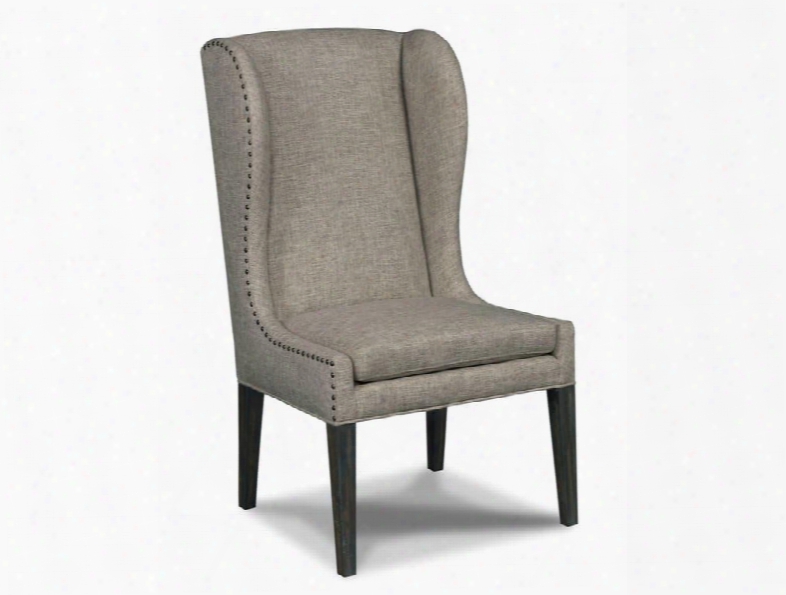 Corsica Series 300-350 089 46" Traditional-style Dining Room Zuma Linen Arm Chair With Tapered Legs Nail Head Accents And Fabric Upholstery In