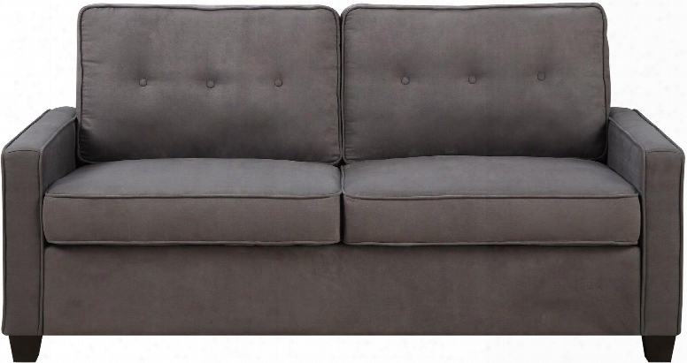 Ds-2635-680-424 74" Fabric  Upholstered Tufted Back Sofa With Piped Stitching And Tapered Legs In