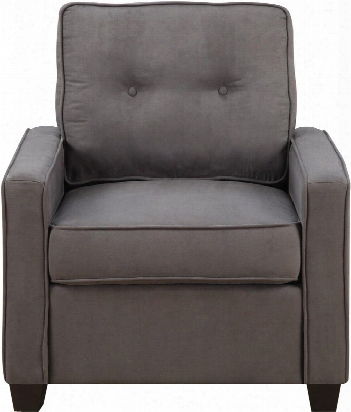 Ds-2635-682-424 33" Fabric Upholstereed Track Arm Chair With Button Tufting Back Piped Stitching And Tapered Legs In