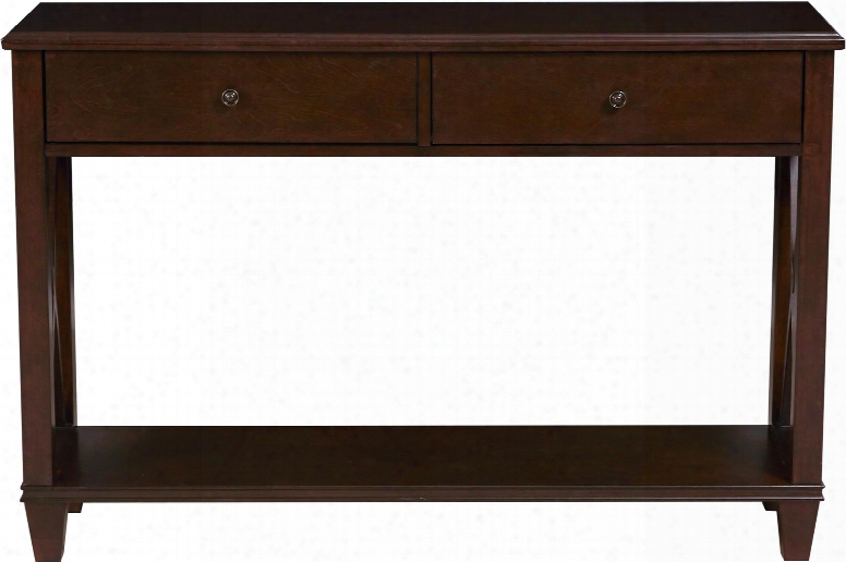 Ds-a092020open 48" 'x' Leg Drawer Console Table Including Drawers Featurw Metal Side Guides And Brushed Nickel Knobs With Tapered Legs In