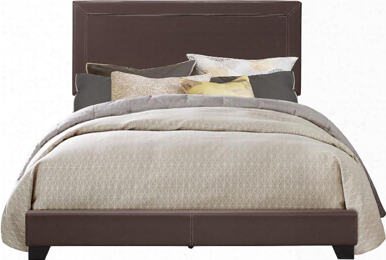 Ds-a126-291-031 86" All-in-one King Sized Bonded Leather Upholstered Bed With Attractive Contrast Stitching In