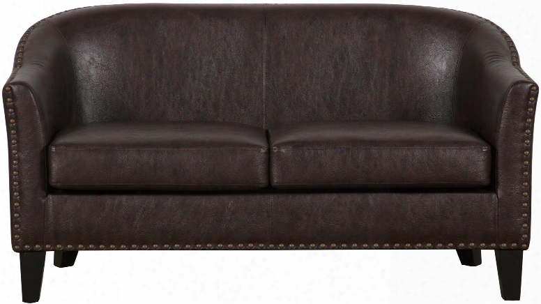 Ds-a250-680-118 58" Bonded Leather Upholstered Banquerte With Nail Head Accents And Tapered Legs In