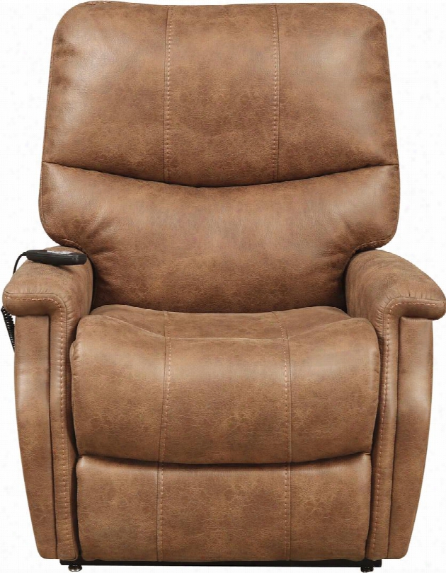 Ds-a283-016-042 35" Faux Leather Upholstered Lift Chair With Two Motors For Separate Foot And Back Positioning And Stitched Detailing In