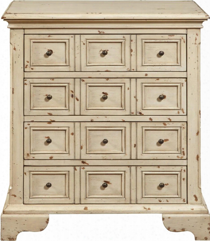 Ds-p017031 36" Accent Chest With Antique Brass Hardware Molding Detail And Di Stressed Finish In Rustic