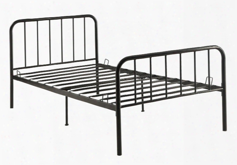 Edge Collection 121472 78" Bed In A Box Twin Metal Bed With Decorative Metal Slatted Head And Footboard In