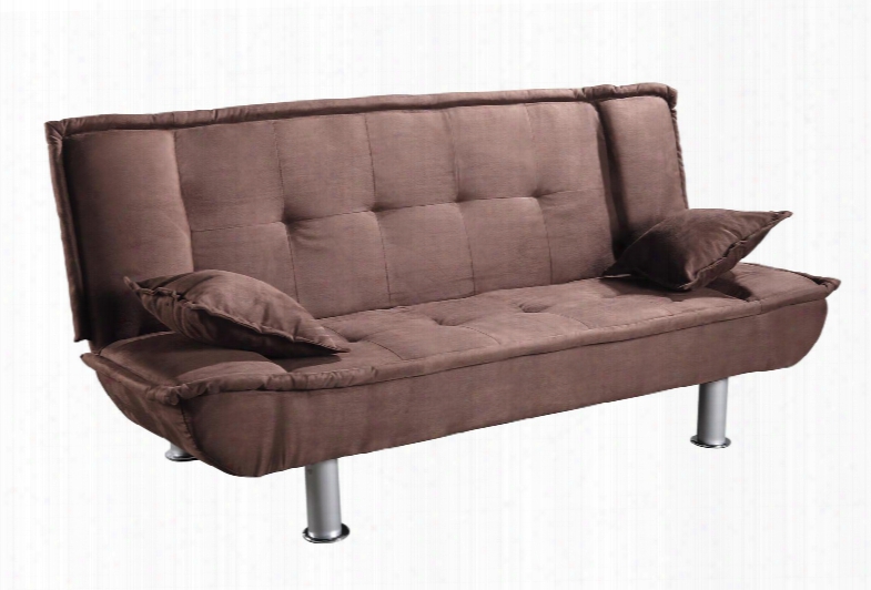 G139-s 74" Microfiber Suede Convertible Sofa Bed With 2 Matching Pillows Included Tufted Cushions And Cylinder Legs In