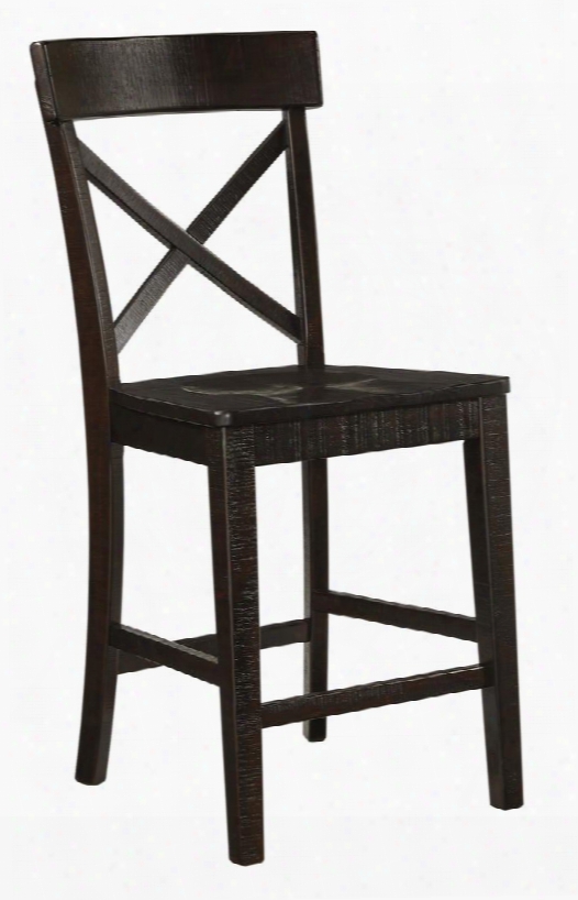 Gerlane D657-124 43" Barstool With X-back Design Solid Pine Wood Construction And Tapered