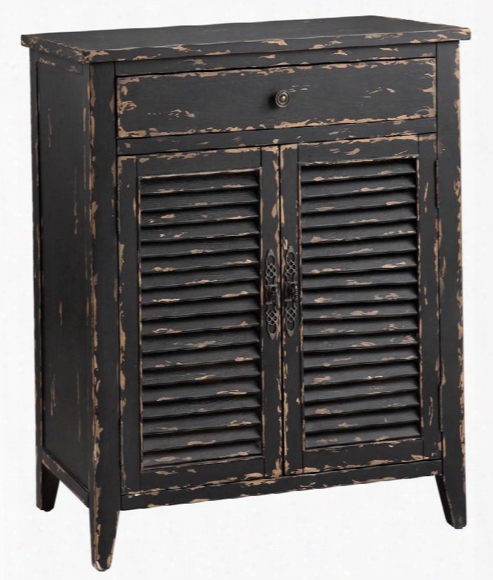 Halcyon 13141 32" 2-door 1-drawe R Chest With Removable Shelf Distressed Details And Serpentine Chest In