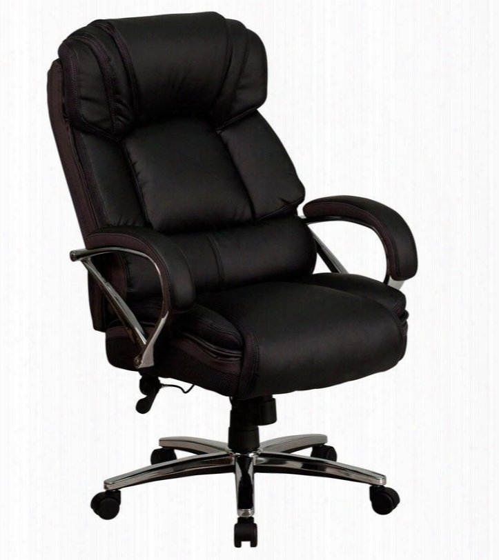 Hercules Go-2222-gg 44"-46" Tall Executive Office Chair With 500 Lbs. Weight Capacity Padded Arms Built-in Lumbar Support Headrest And Double Paddle Control