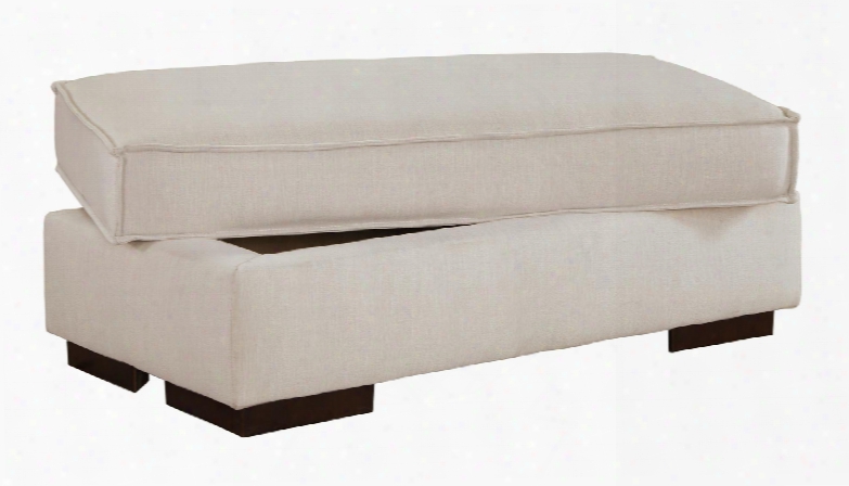 Kendleton 5470411 50" Ottoman With Storage Piped Stitching And Block Feet In Stone