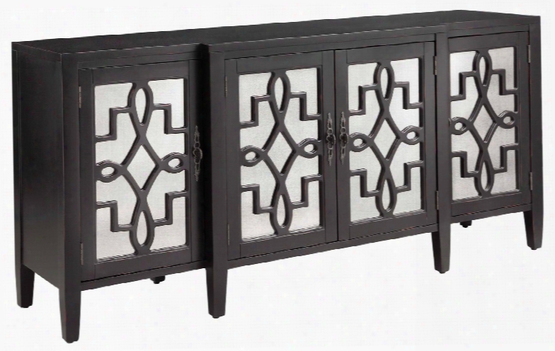 Lawrence 13184 72&quo;t 4-door Sideboard With 3 Adjustable Shelves Hand Painted And Tapered Legs In