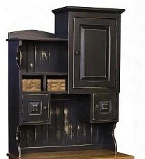 Little Annies 4650096bbmc 36" Hutch With 3 Doors 3 Shelves And Decorative Metal Hardware In Black