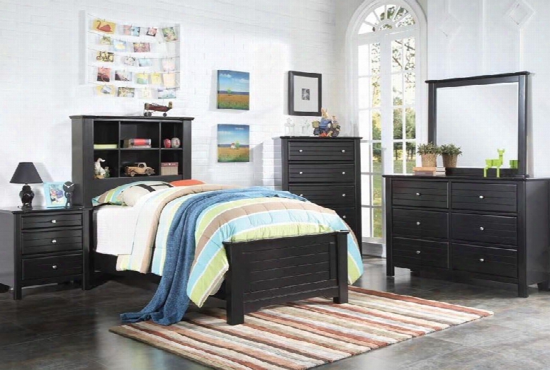 Mallowsea 30375f5pc Bedroom Set With Full Size Bed + Dresser + Mirror + Chest + Nightstand In