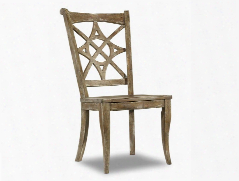 Melange Series 638-75147-ltbr 41" Transitional-style Dining Room Rafferty Ii Side Chair With Tapered Legs Distressed Detailing And Wood Frame In