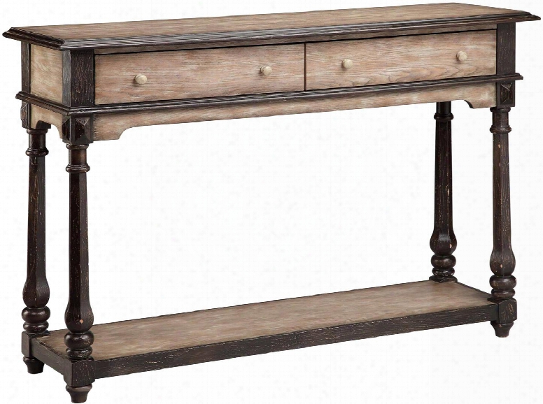 Melville 13177 56" 2-drawer Console With Lower Storage Shelf Hand Painted And Turned Legs In