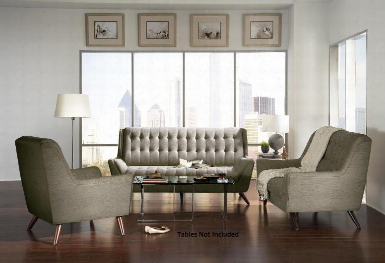 Natalia 503771slc 3 Pc Living Room Set With Sofa + Loveseat + Chair In Dove Grey