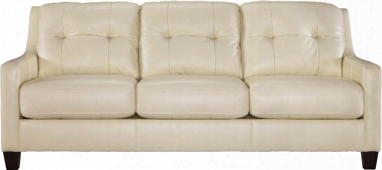 O'kean 5910238 86" Stationary Sofa With Leather Match Upholstery Tufted Back Cushions And Loose Seat Cushions In