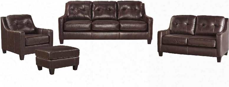 O'kean 59105slco 4-piece Living Room Set With Sofa Loveseat Chair And Ottoman In