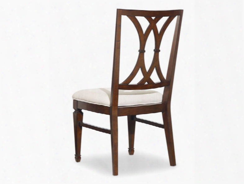 Palisade Series 5183-75310 40" Transitional-style Dining Room Splat Back Side Chair With Tapered Legs Carved Detailing And Fabric Upholstery In