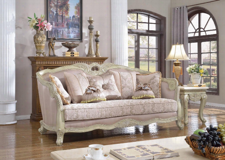 Positano 621s 87" Sofa With Accent Pillows Included Solid Wood Hand Crafted Designs And Removable Backs In Old