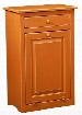 465213BO 22" Trash Bin with 1 Door 1 Drawer Simple Knobs and Premium Grade Pine Wood Construction in Burnt Orange