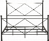 DS-2643-290 64" "X" Queen Size All-in-One Metal Bed with Fully Turned Metal Feet and Simple "X" Design Motif in