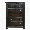 Grand Manor 8920040 42" Chest with 6 Drawers Dentil Moldings Rounded Corners Half Rounded End Posts Acacia Veneers on Hardwood Solids Construction in