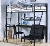 Senon 37275BFBC 3 PC Bedroom Set with Loft Bed + Folding Bed + Chair in Silver and Black