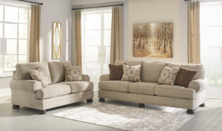 Quarry Hill 38701sl 2-piece Living Room Set With Sofa And Loveseat In Quartz